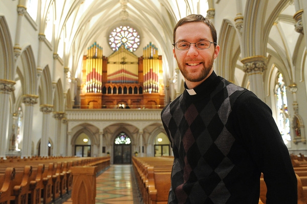 Deacon Luke Uebler has served at St. Joseph Cathedral in Buffalo since his ordination as a transitional deacon last fall. He will be ordained to the priesthood on June 3. (Dan Cappellazzo/Staff Photographer)